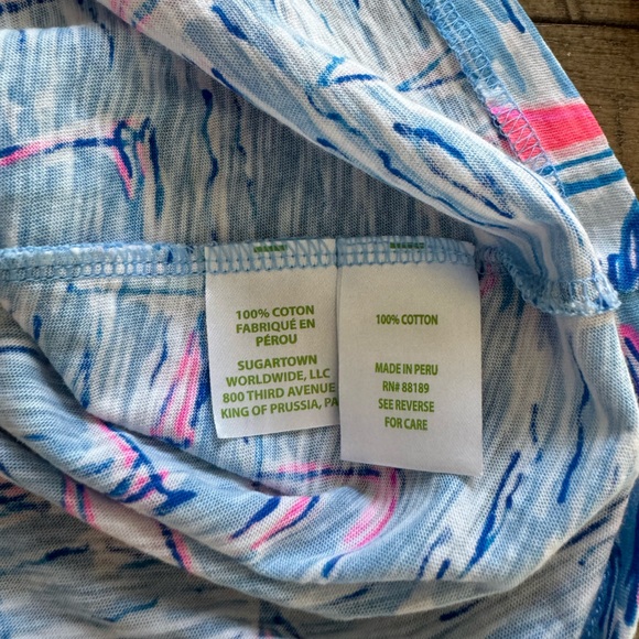 Lilly Pulitzer Etta Cotton Shirt Zanzibar Blue Boatylicious t-shirt Size Small - Picture 5 of 6